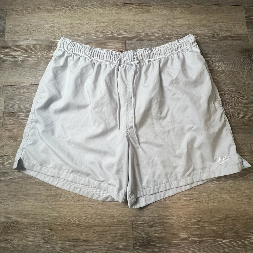 Nike Swim Trunks Mens XXL Light Grey Mesh Lined 5" Inseam Board Shorts